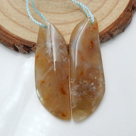 Natural Ocean Jasper Earring Beads 40x11x5mm, 7.9g