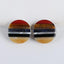 Natural Colorful Gemstones Intarsia Round Cabochon Pair (Can be drilled), Handmade Gemstone Cufflinks, Unique Pair, 17x3mm, 3g