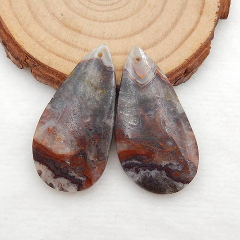 Natural Crazy Lace Agate Earring Beads 38x20x5mm, 11.3g