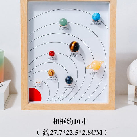 Gomggsale crystal ball children's gem eight planets ore specimens solar system model stone original stone photo frame ornaments