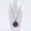 24 Inch Adjustable High Quality Phosphosiderite Gemstone  Necklace,Carved Purple  Flower Pendant,1 Strand,52×7mm,8mm,33g