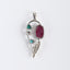 New Arrival!Handmade Jewelry Sterling Silver 925,Turquoise And Ruby Pendant,35×16×4mm, 2.8g