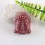 BITEFU Carved Natural Rhodonite Buddha Head Gemstone Pendant Bead,16g