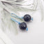 BITEFU 1 Pair Natural Sapphire Faceted Round Gemstone Earring Beads, Handmade Beads, 2.1g