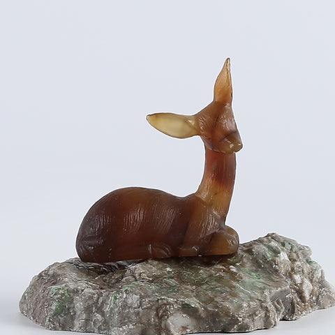 New Miniature Deer Figurine,Agate Gemstone Hand Carved Deer Statues Supply,Gemstone Home Decor,62x52x21mm,54.2g