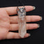 New! Natural Crystal Gemstone 925 Sterling Silver Wolf Head Pendant, Wolf Head Jewelry, 69x18x15mm, 31.2g