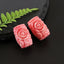 BITEFU 1Pair Pink Conch Shell (Made Of Powder Of Shell, Color Is Enhanced ) Long strip flower, 9.6g