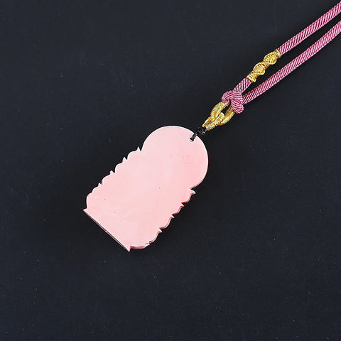 BITEFU 1 Strand Pink Conch Shell (Made Of Powder Of Shell, Color Is Enhanced ) Buddha Pendant Necklace, 18.7g