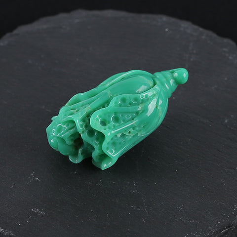 Hand Carved  AAA Grade Natural Chrysoprase Chinese Cabbage Gemstone Pendant Bead For Gemstone Jewelry Design ,Unique Gift,43×25×20mm,19.6g