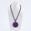 1 Strand Adjustable High Quality Phosphosiderite Gemstone  Necklace,Carved Purple Flower Pendant,24 Inch,52×7mm,5mm,8mm,52g