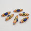 BITEFU 1Pair Silver Gold Plated Natural High Quality Lapis Lazuli Tube Gemstone Earring beads 5.6g