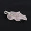 New Natural Rose Quartz Handcarved Leaf Pendant,925 Sterling Silver Pinch Bail,59x32x7mm,11.2g