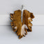 New Natural Tiger-Eye Handcarved Leaf Pendant,925 Sterling Silver Pinch Bail,52x37x7mm,11g