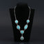 Natural Gemstone Turquoise Necklace with 925 Sterling Silver, 18 Inch, 18x14x4mm, 32.5g