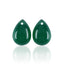 Gemstone Wholesale, Natural Stone Green Agate Teardrop Gemstone Earring Bead, Drilled Cabochons Pair,Jewelry DIY Making,14x10x5mm, 2g