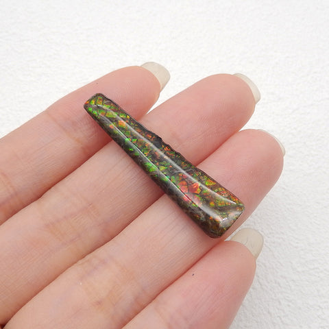 New! Natural Ammolite Gemstone Cabochon,Semi Precious Gemstones for Jewelry Making,36x8x4mm,2.4g