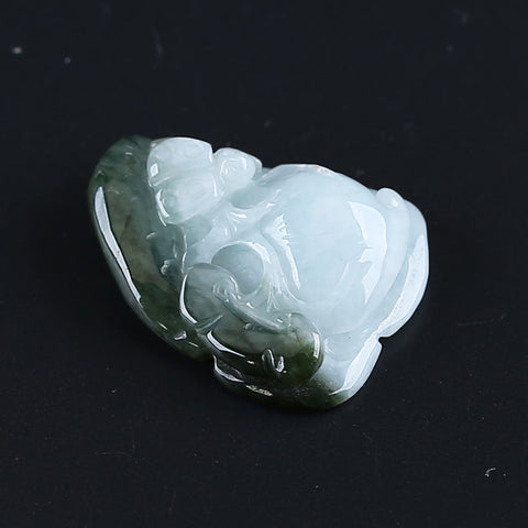 Natural Jade Carved figurine Pendant Bead 40*31*13mm, 24.2g