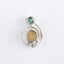 New Arrival!Handmade Jewelry Sterling Silver 925 Turquoise And Gold Rutilated Quartz  Pendant,26×18×7mm, 3.4g