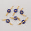 BITEFU 1Pair Silver Gold Plated Natural High Quality Lapis Lazuli Auspicious Clouds Flat Round Gemstone Earring beads 3.6g