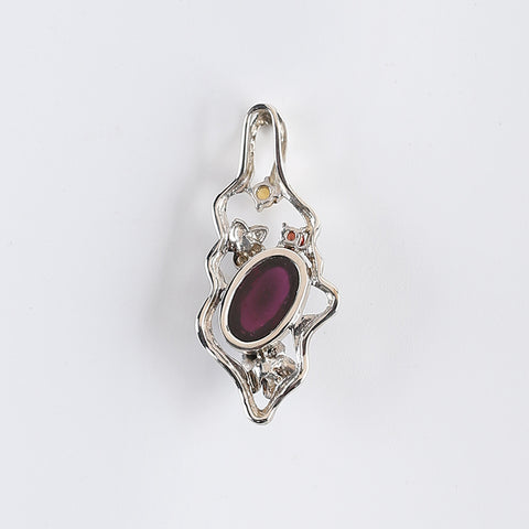 New Arrival!Handmade Jewelry Sterling Silver 925 Ruby Pendant,34×15×6mm,3.2g