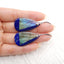 New Natural Lapis Lazuli And Labradorite Intarsia Teardrop Earrings , 925 Sterling Silver, 33x18x4mm, 8.6g