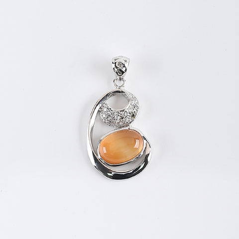 New Arrival!Handmade Jewelry Sterling Silver 925 Yellow Quartz Pendant,30×18×6mm,4.3g