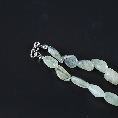 Natural Prehnite Pendant Beads for Necklace 22 inches, 11*8*6mm, 27*20*15mm, 111g