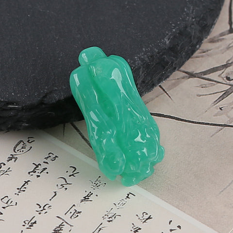 Hand Carved AAA Grade Natural Chrysoprase Chinese Cabbage Gemstone Pendant Bead For Jewelry Design, Unique Gemstone Jewelry Gift