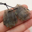 Natural Labradorite Carved feather Earring Beads 26x17x4mm, 6.5g