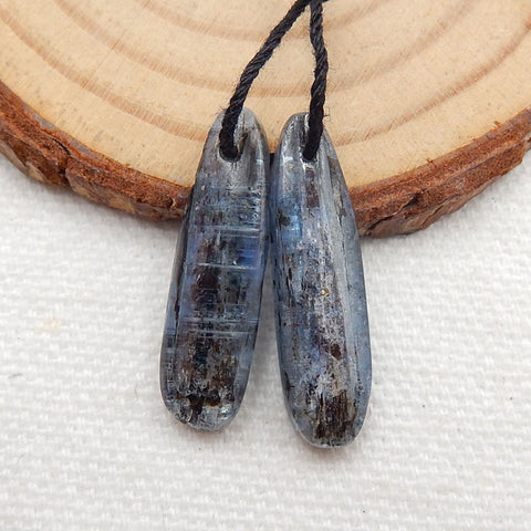 Natural Blue Kyanite Earring Beads 29x7x4mm, 3.9g