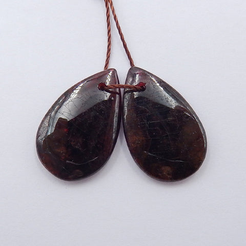 Boucles d'oreilles Teardrop Garnet Stone Pair, pierre pour la fabrication de boucles d'oreilles, 20x15x4mm, 5.3g