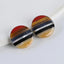 Natural Colorful Gemstones Intarsia Round Cabochon Pair (Can be drilled), Handmade Gemstone Cufflinks, Unique Pair, 17x3mm, 3g