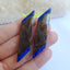 Intarsia of Labradorite and Lapis Lazuli Earring Beads 51x11x4mm, 10.6g