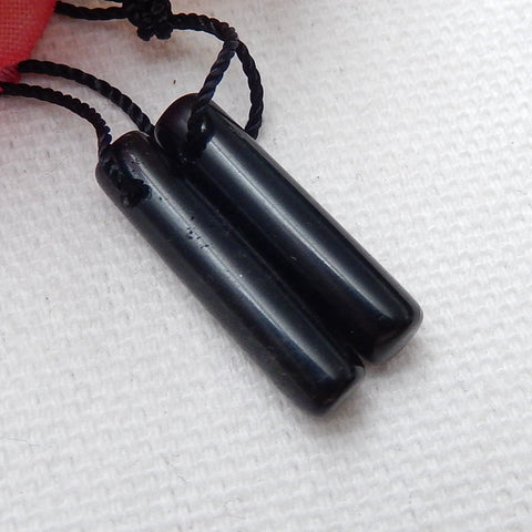 Natural Obsidian Earring Beads 20*4*4mm, 1.6g