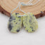 Natural Serpentine Earring Beads 23x16x4mm, 5.5g