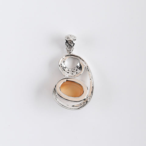 New Arrival!Handmade Jewelry Sterling Silver 925 Yellow Quartz Pendant,30×18×6mm,4.3g