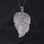 New Natural Rose Quartz Handcarved Leaf Pendant,925 Sterling Silver Pinch Bail,59x32x7mm,11.2g