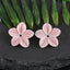 BITEFU 1Pair Carved Natural Pink Shell Flower , Queen Conch Shell Beads, Popular Pink Flower Beads, 1.2g