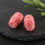 BITEFU 1Pair Pink Conch Shell (Made Of Powder Of Shell, Color Is Enhanced ) Long strip flower, 9.6g