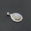 Natural Moonstone Brass Plated Silver Pendant Bead, Gemstone Jewelry Gift 29x18x8mm, 3.5g