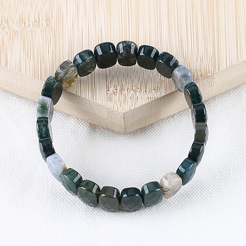 Natural Moss Agate Bracelet 15*10*6mm, 20cm length, 33.2g