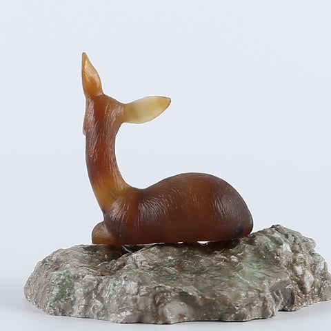 New Miniature Deer Figurine,Agate Gemstone Hand Carved Deer Statues Supply,Gemstone Home Decor,62x52x21mm,54.2g