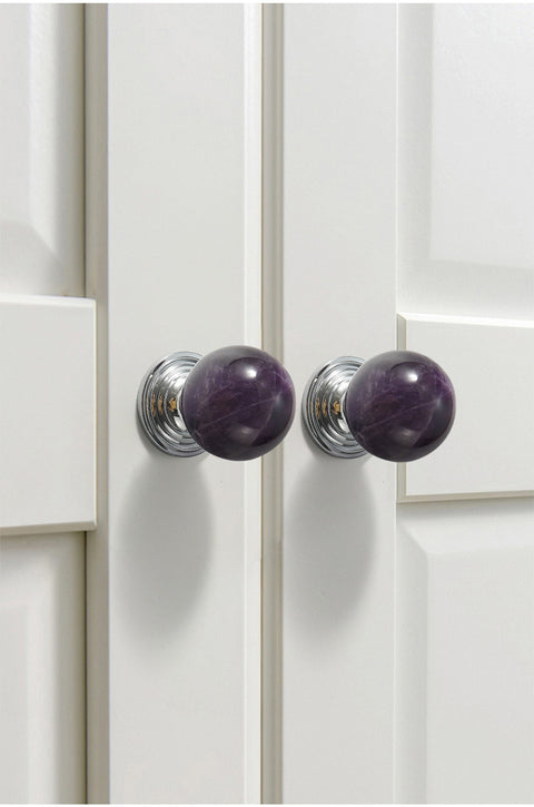 Gomggsale Natural Stone Nine Planet Crystal Handle - Wardrobe Door Handle Cabinet Shoe Cabinet Single Hole Small Handle