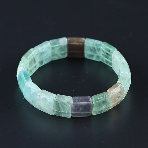 Natural Fluorite Bracelet 18*13*6mm, 20cm length, 54.9g