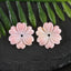 BITEFU 1Pair Carved Natural Pink Shell Flower , Queen Conch Shell Beads, Popular Pink Flower Beads, 1.4g