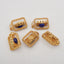 BITEFU 1Pair Silver Gold Plated Natural High Quality Lapis Lazuli Rectangle Gemstone Earring beads 8.3g