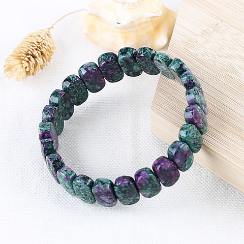 Natural Ruby and Zoisite Bracelet 14*9*6mm, 20cm length, 32g