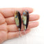 New Natural Obsidian And Labradorite Intarsia Teardrop Earrings,925 Sterling Silver, 41×13×4mm, 6.8g