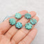 4 pcs Turquoise Sculpté Fleurs Cabochon, 7x7x4mm, 1.1g