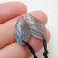 Natural Labradorite Carved leaf Earring Beads 19x11x4mm, 2.4g